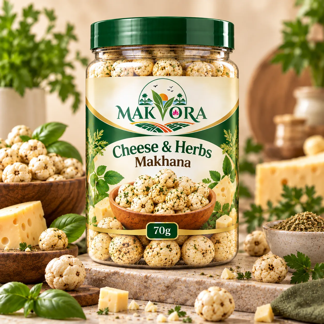 cheese Cheese & Herbs Makhana 70g - Image 1